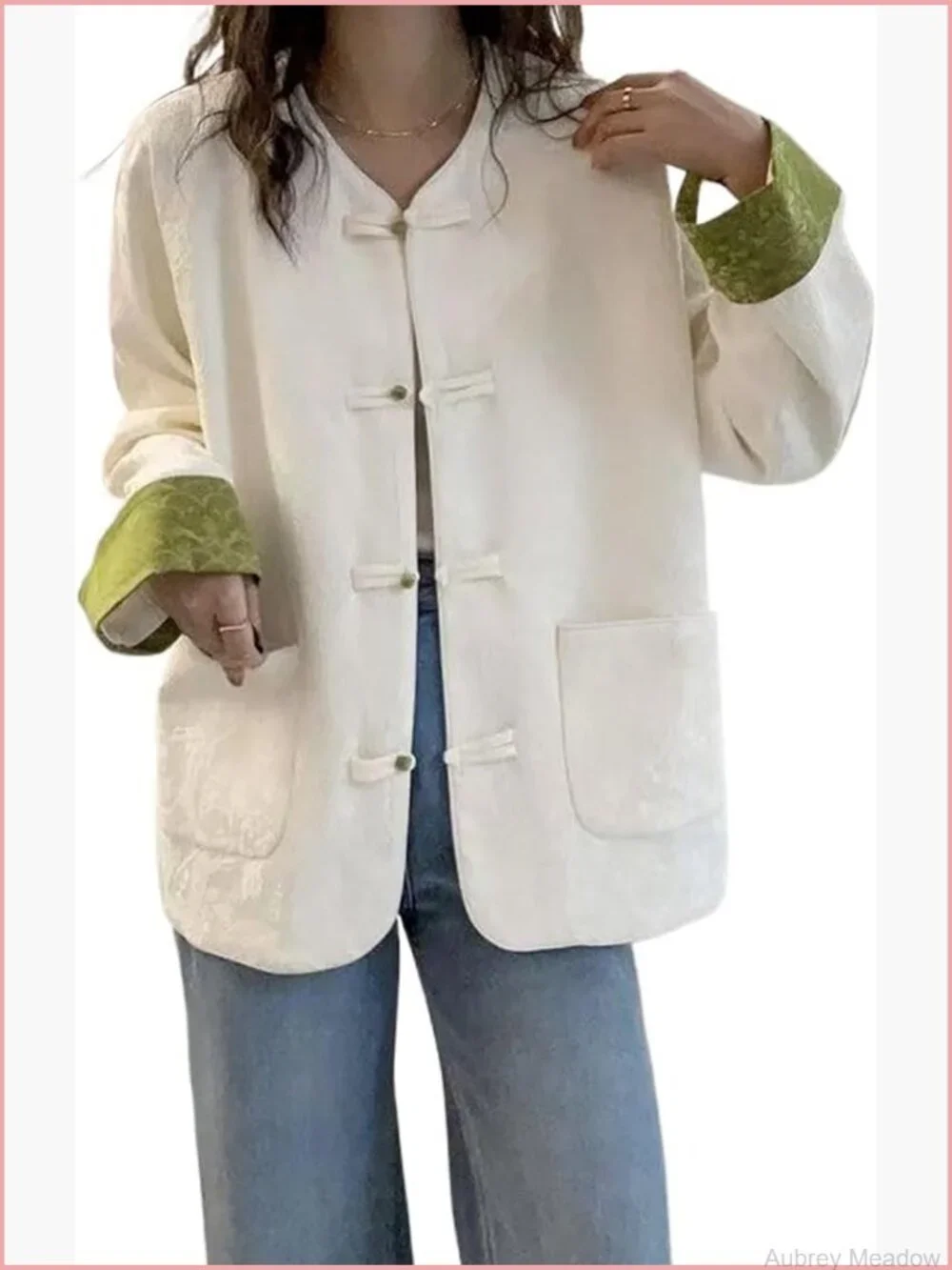 Chinese Embroidery Top Jacket Spring Autumn Blazer Button Front